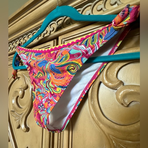 Bikini bottom Multi gorgeous colors sz Lguc adjustable sudes 👁️ at measurements - Picture 2 of 10